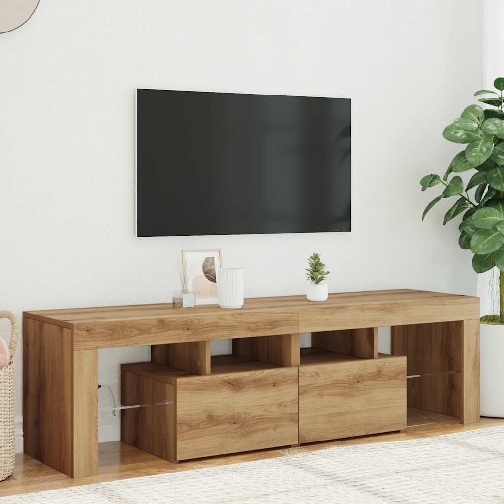 Meuble Tv Avec Lumières Led Bois D'ingénierie