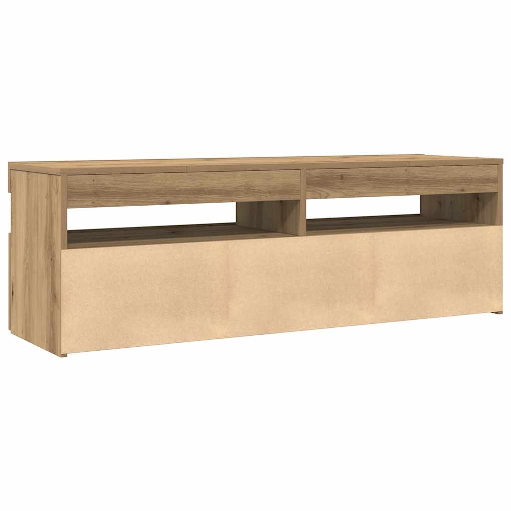 Meuble Tv Avec Lumières Led Bois D'ingénierie Chêne Artisanal