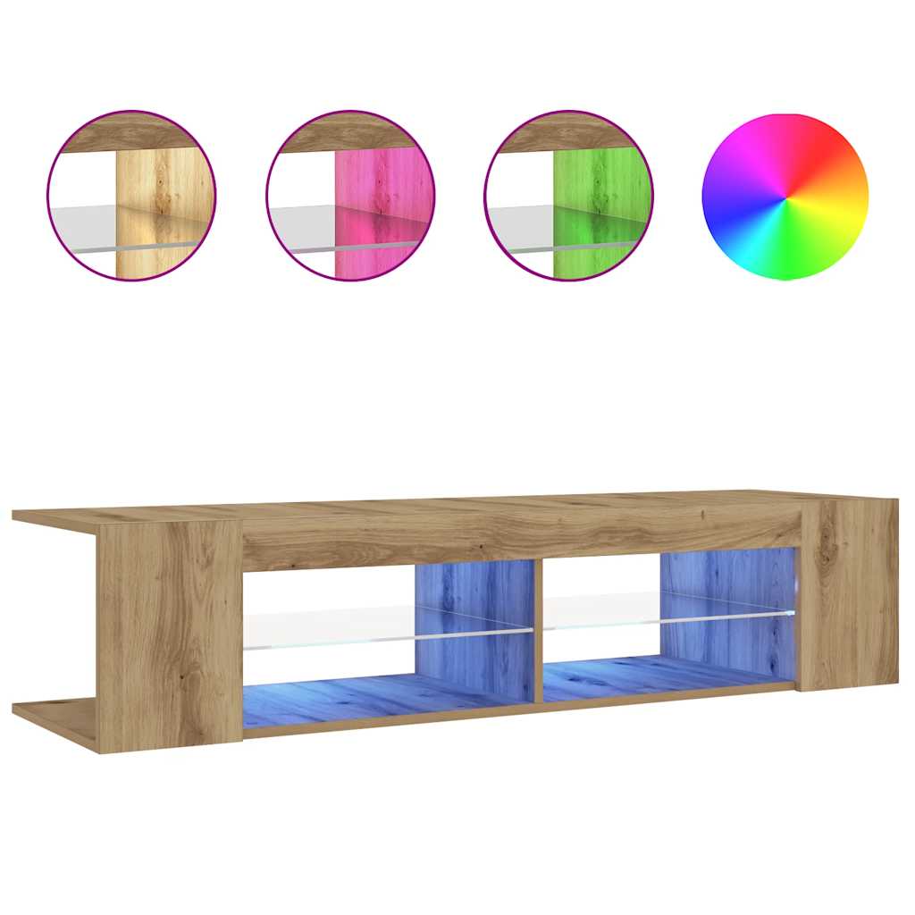 Meuble Tv Avec Lumières Led Bois D'ingénierie