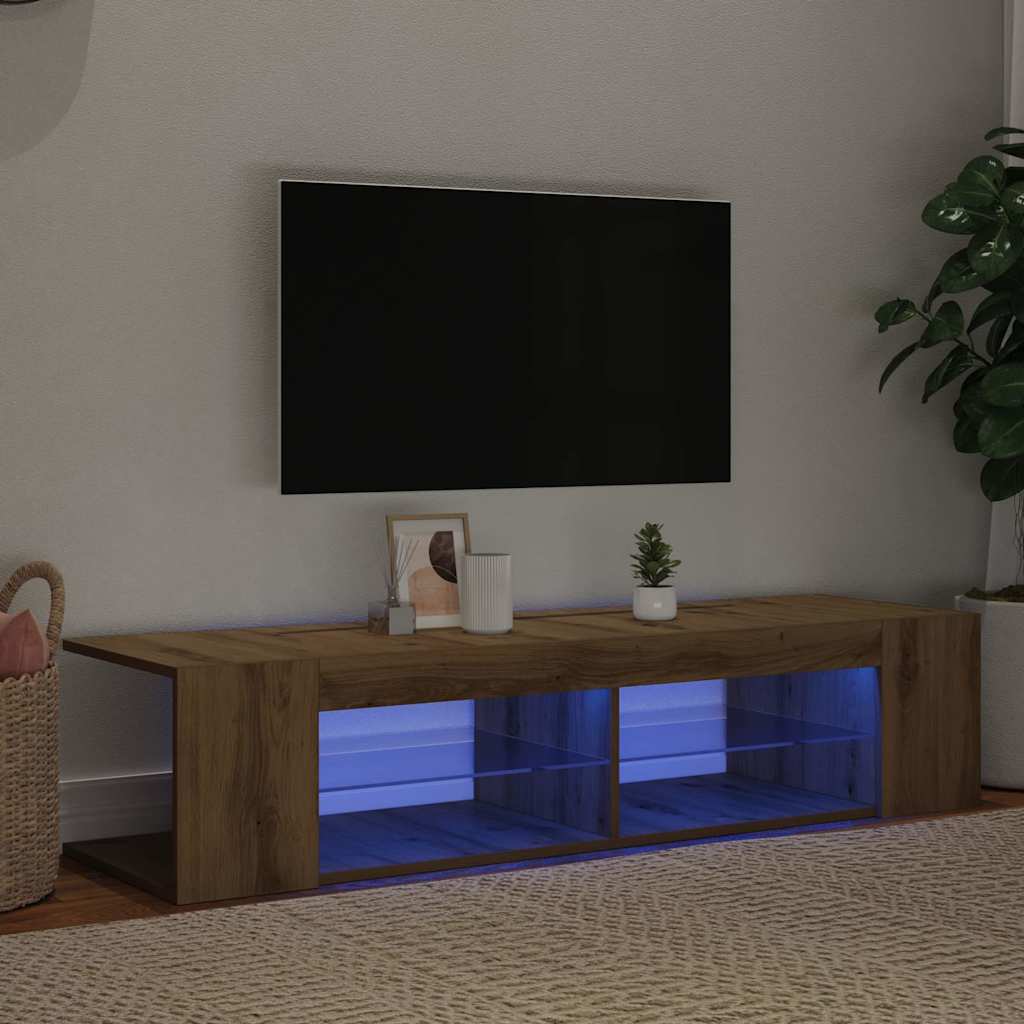 Meuble Tv Avec Lumières Led Bois D'ingénierie