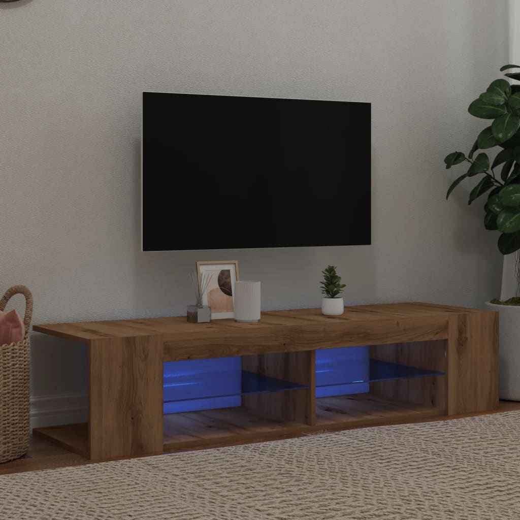 Meuble Tv Avec Lumières Led Bois D'ingénierie