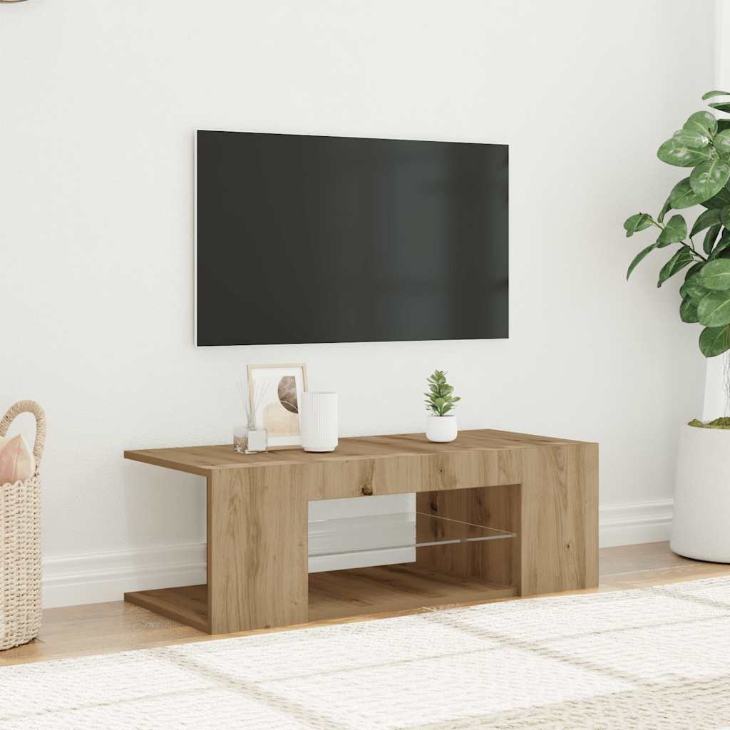 Meuble Tv Avec Lumières Led Bois D'ingénierie