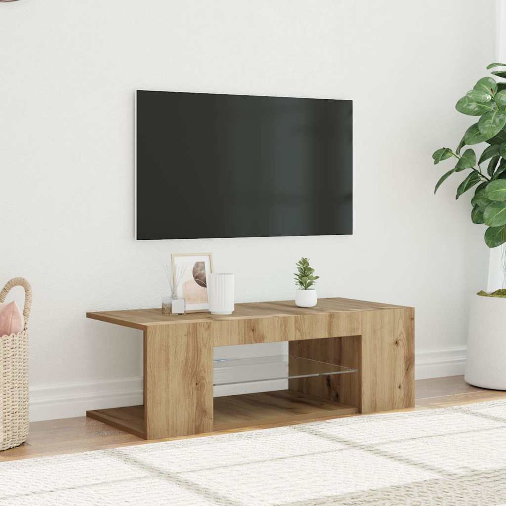 Meuble Tv Avec Lumières Led Bois D'ingénierie
