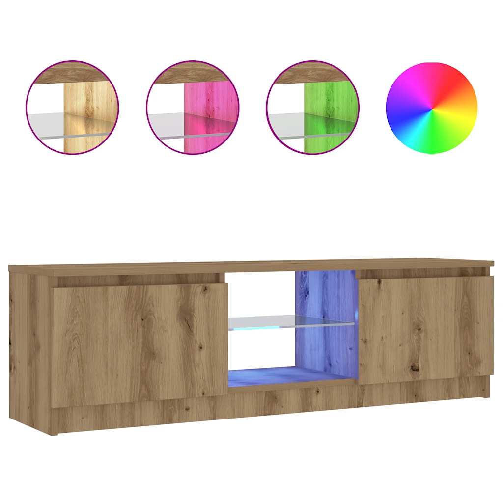 Meuble Tv Avec Lumières Led Bois D'ingénierie