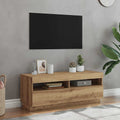 Meuble Tv Avec Lumières Led Bois D'ingénierie Chêne Artisanal
