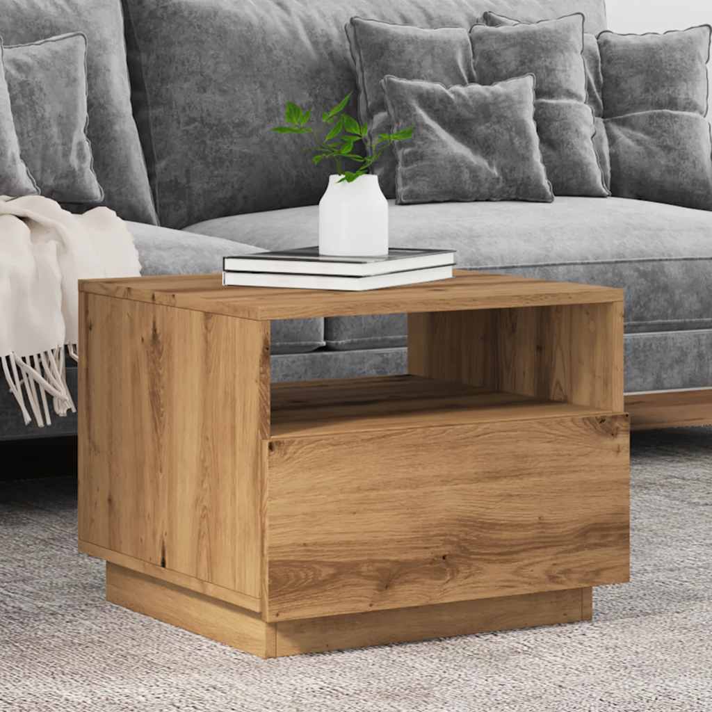 Table Basse Avec Lumières Led 90X49X40 Cm