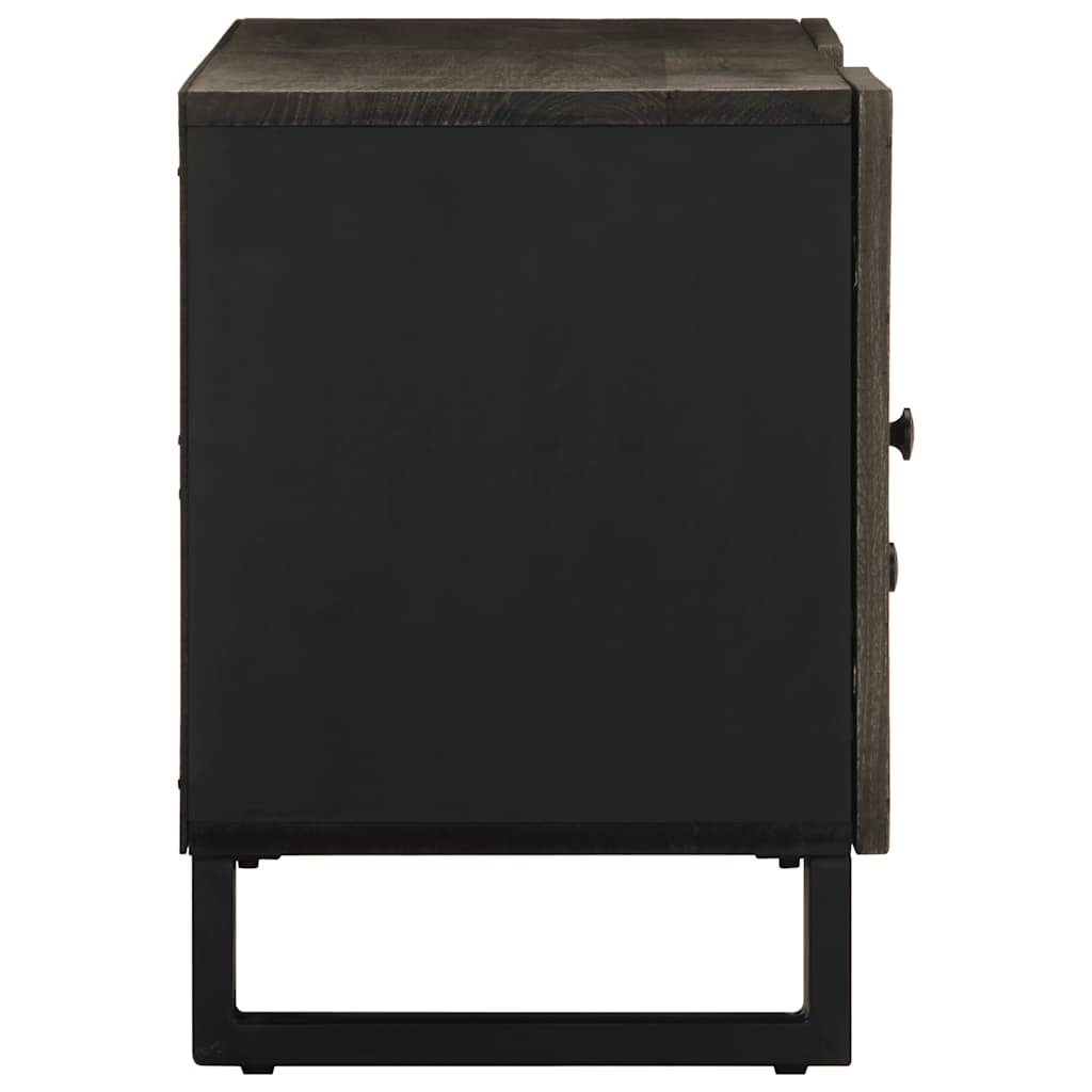 Meuble Tv Noir 105X33X46 Cm Bois Massif De Manguier