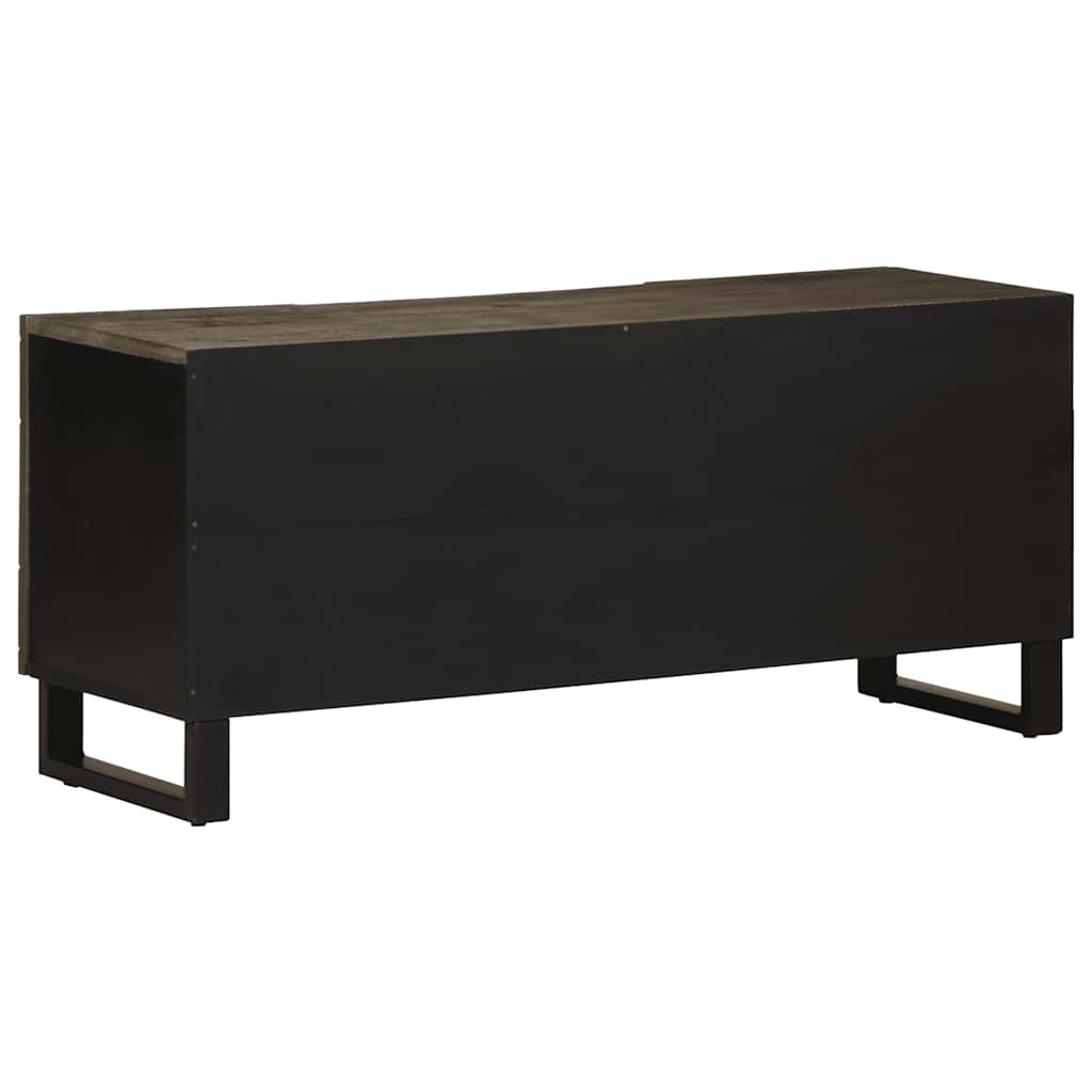 Meuble Tv Noir 105X33X46 Cm Bois Massif De Manguier