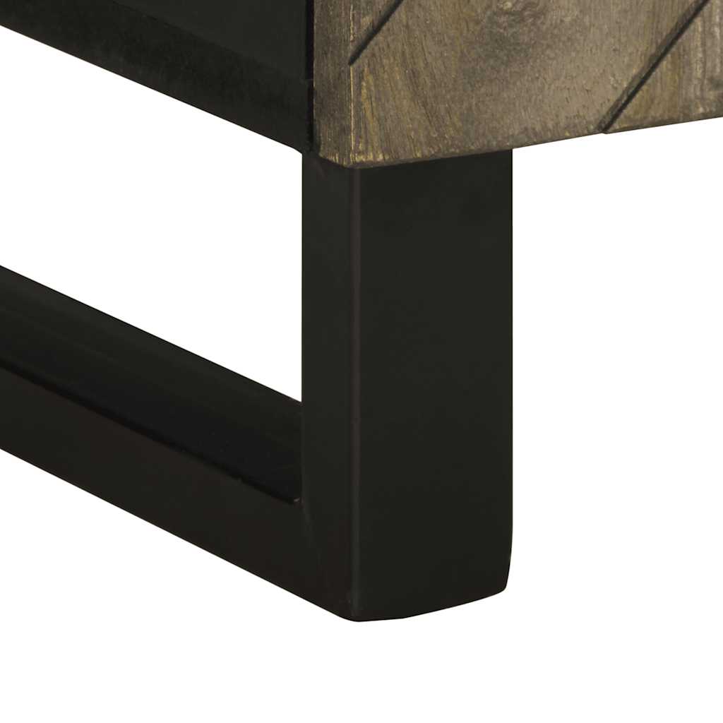 Meuble Tv Noir 105X33X46 Cm Bois Massif De Manguier