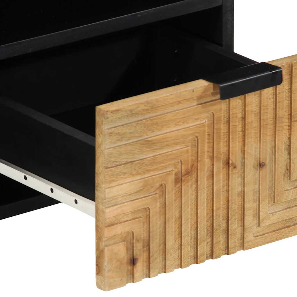 Meuble Tv Marron 100X33X46 Cm Bois Massif De Manguier