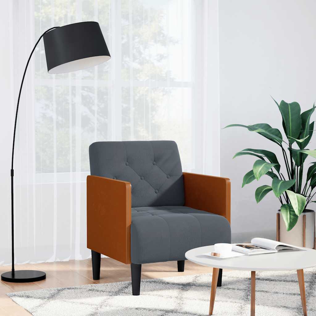 Fauteuil Avec Accoudoirs 55 Cm Velours