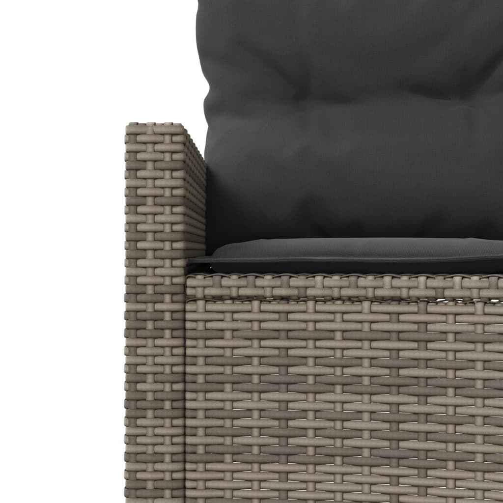 Canapé De Jardin Avec Coussins Gris Résine Tressée Gris Et Gris Foncé