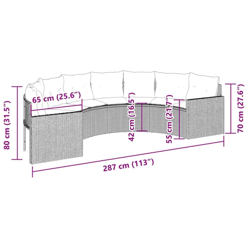 Canapé De Jardin Avec Coussins Gris Résine Tressée Gris Et Gris Foncé