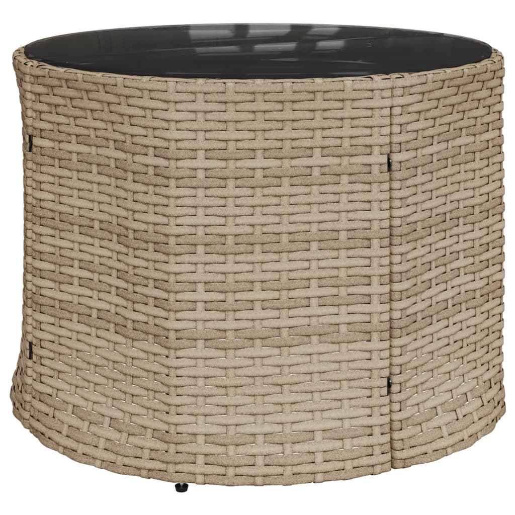 Canapé De Jardin Avec Table Coussins Beige Résine Tressée Beige Et Gris Clair