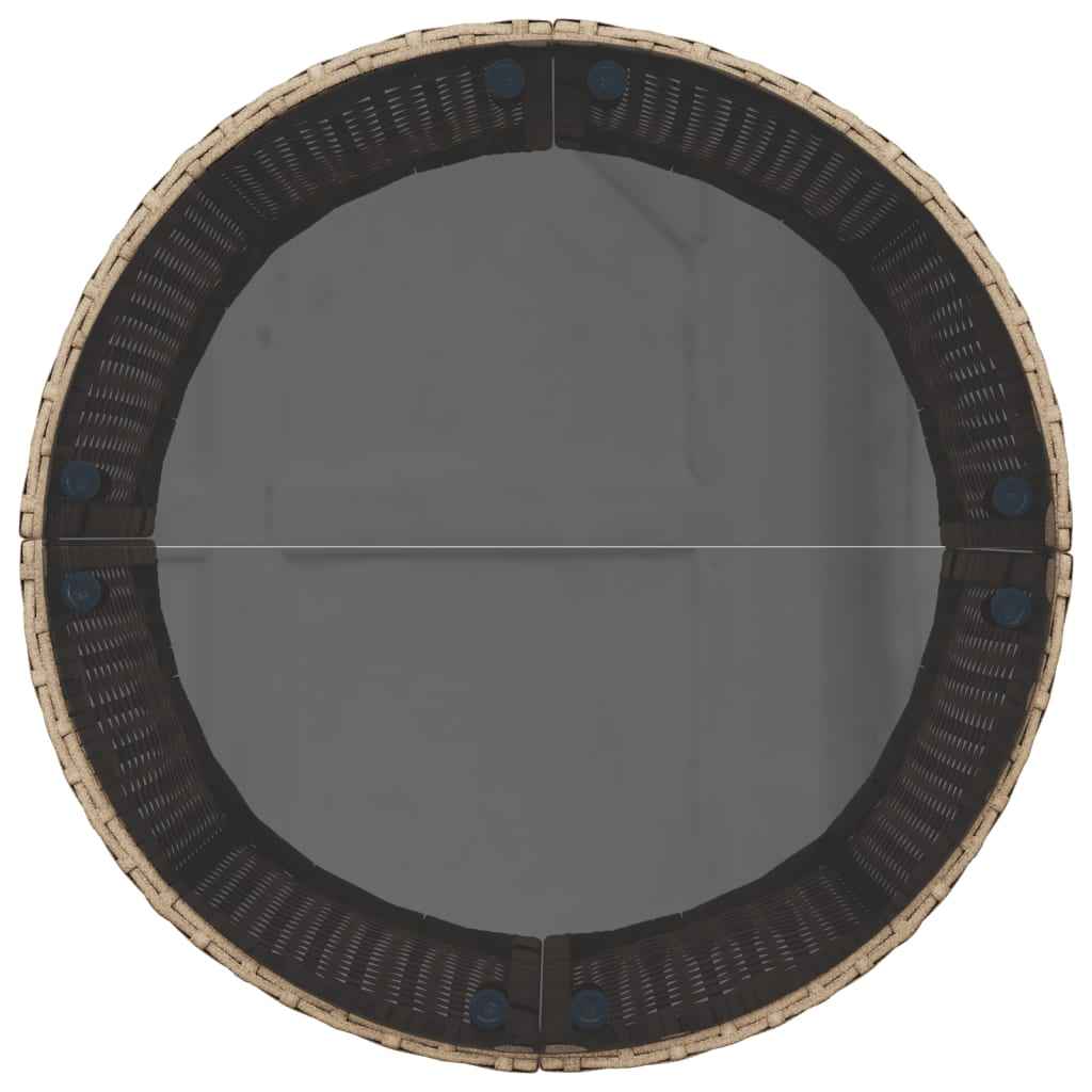 Canapé De Jardin Avec Table Coussins Beige Résine Tressée Beige Et Gris Clair