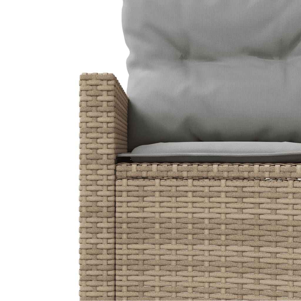 Canapé De Jardin Avec Table Coussins Beige Résine Tressée Beige Et Gris Clair