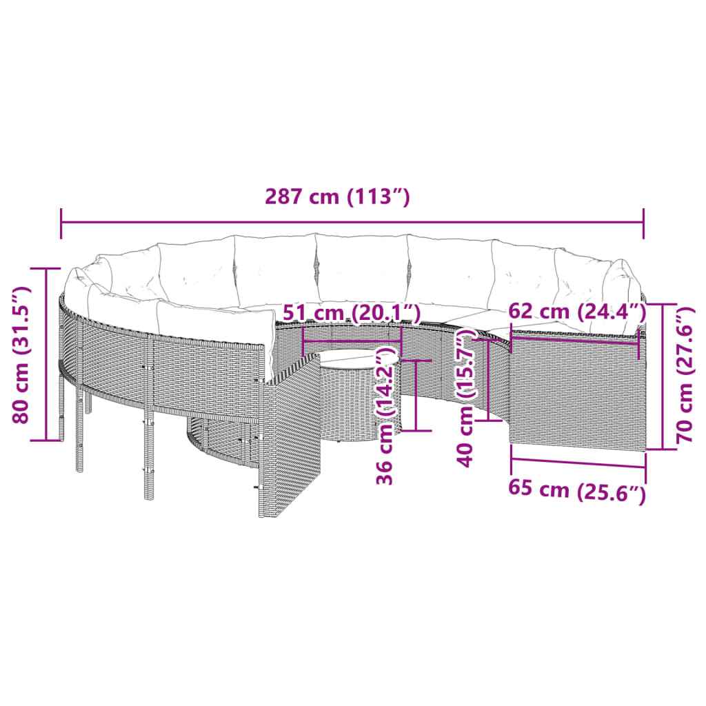 Canapé De Jardin Avec Table Coussins Beige Résine Tressée Beige Et Gris Clair