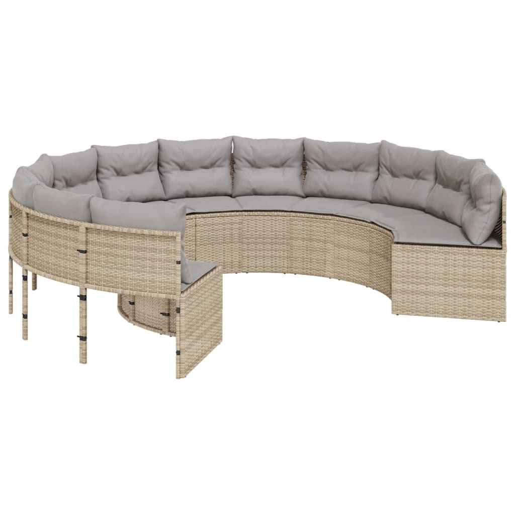 Canapé De Jardin Avec Coussins Beige Résine Tressée Beige Et Gris Clair