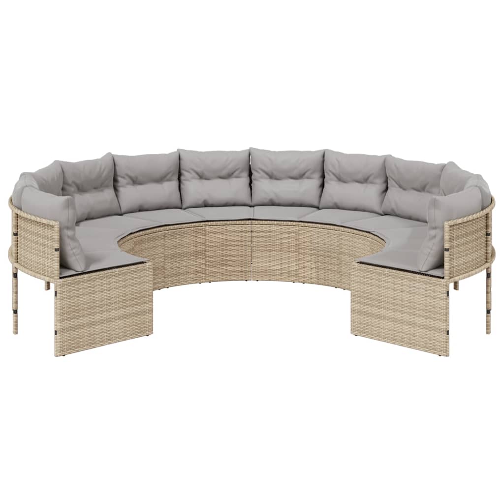 Canapé De Jardin Avec Coussins Beige Résine Tressée Beige Et Gris Clair
