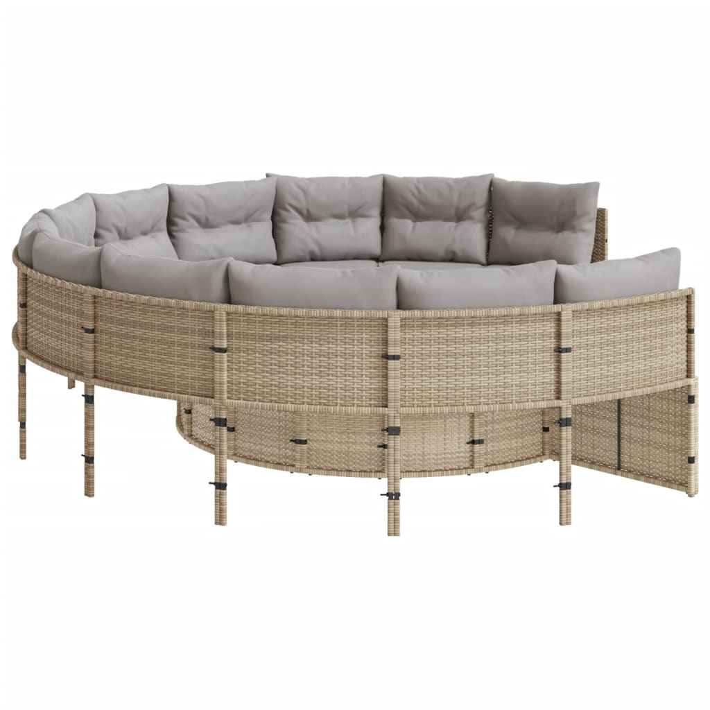 Canapé De Jardin Avec Coussins Beige Résine Tressée Beige Et Gris Clair