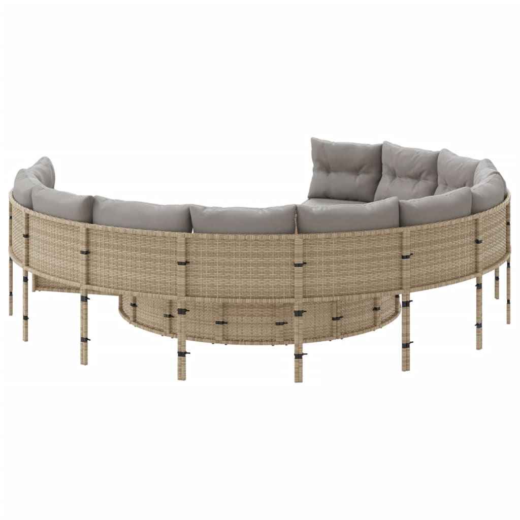Canapé De Jardin Avec Coussins Beige Résine Tressée Beige Et Gris Clair