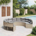 Canapé De Jardin Avec Coussins Beige Résine Tressée Beige Et Gris Clair