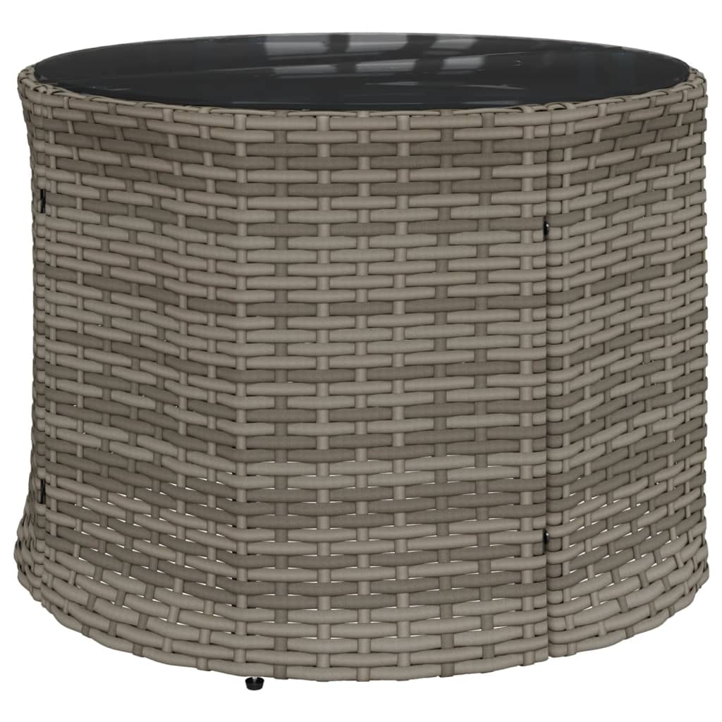Canapé De Jardin Avec Table Coussins Gris Résine Tressée Gris Et Gris Foncé