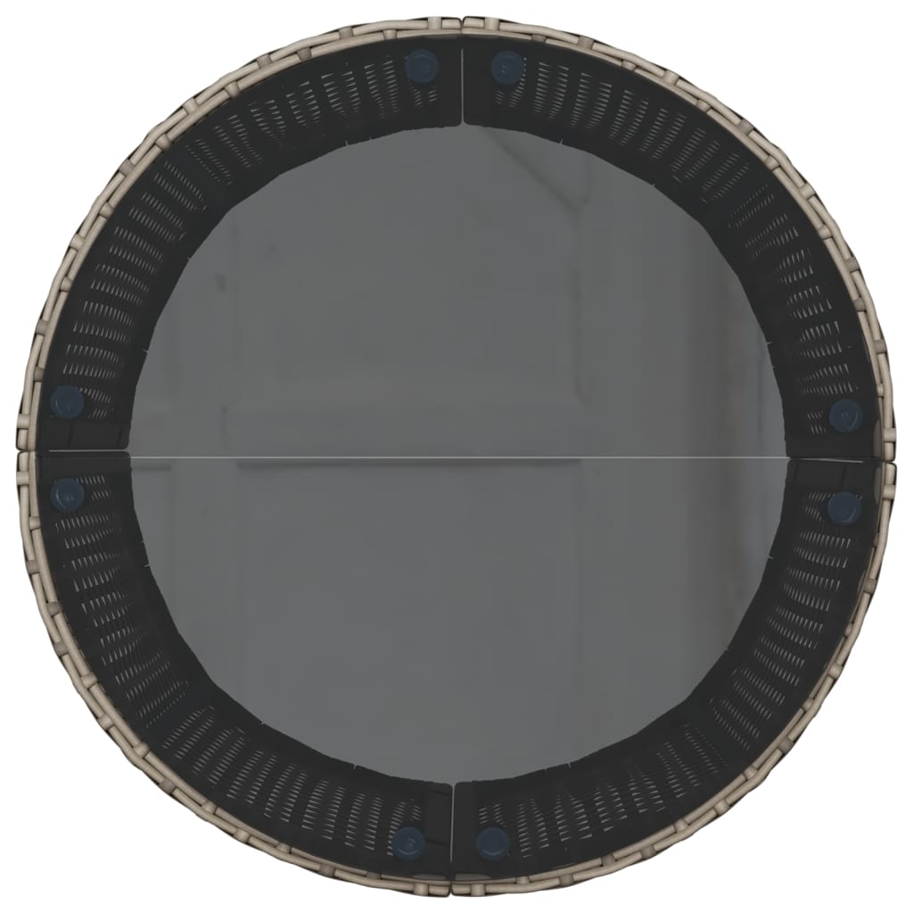 Canapé De Jardin Avec Table Coussins Gris Résine Tressée Gris Et Gris Foncé