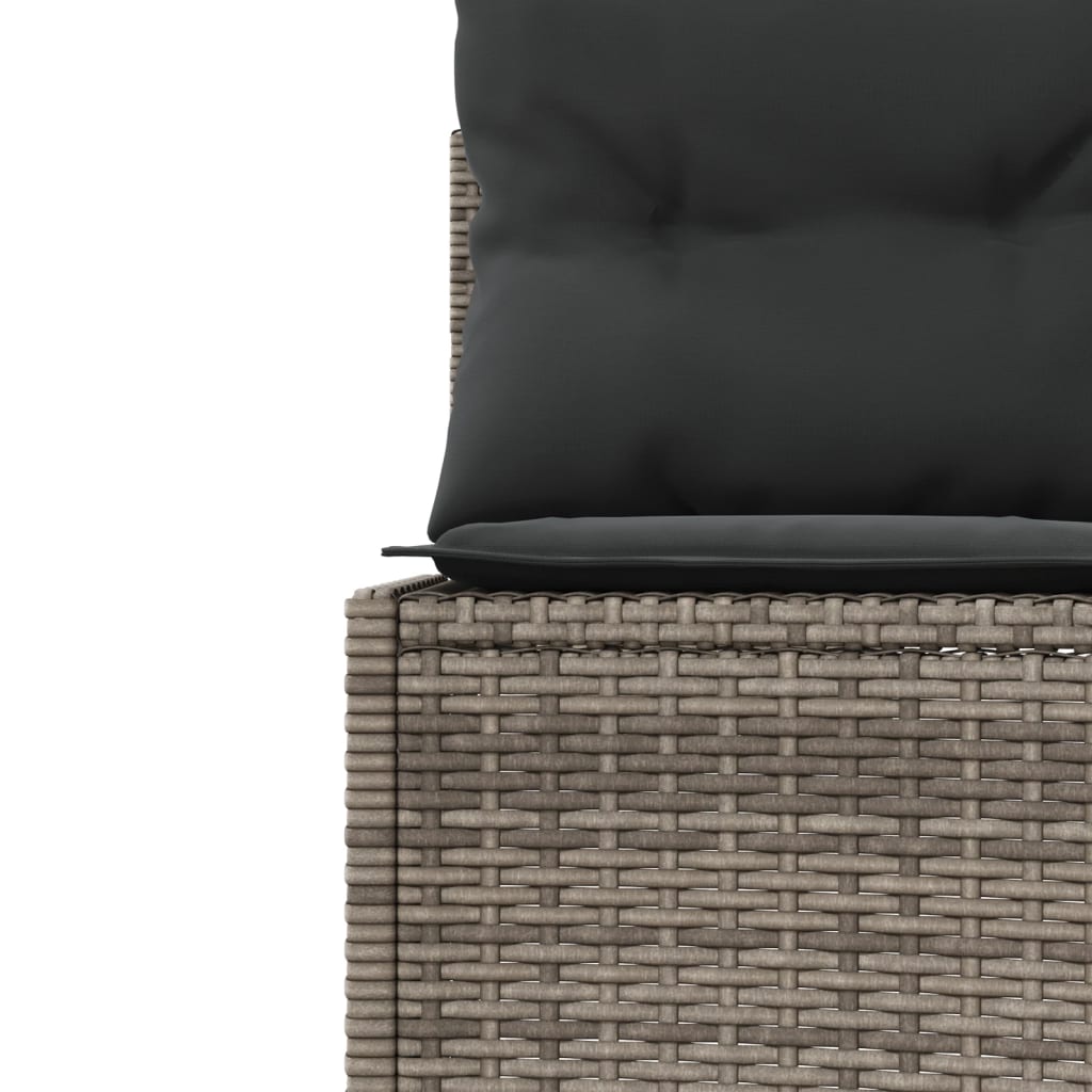 Canapé De Jardin Avec Table Coussins Gris Résine Tressée Gris Et Gris Foncé