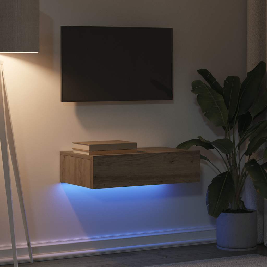 Meuble Tv Avec Éclairages Led 60X35X15,5 Cm