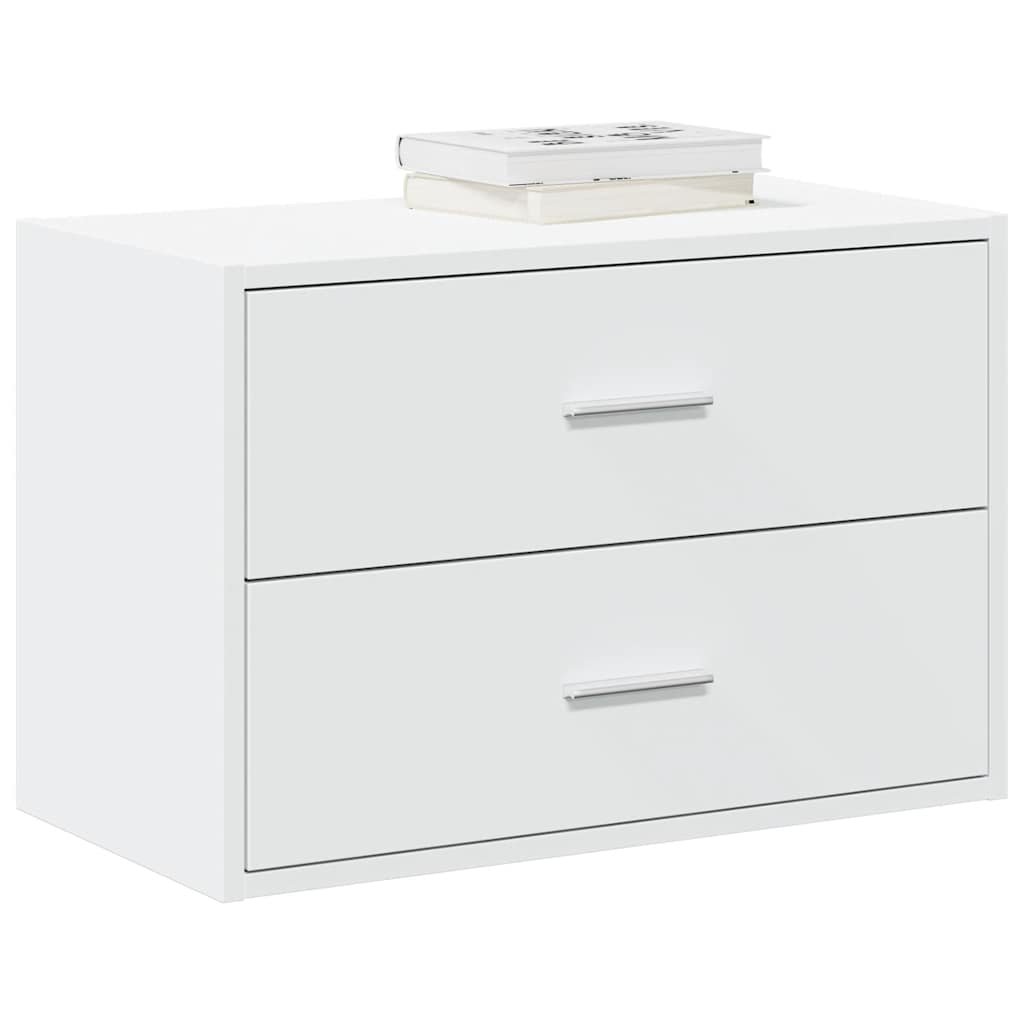 Cabinet with 2 drawers white 60x31x40 cm engineered wood