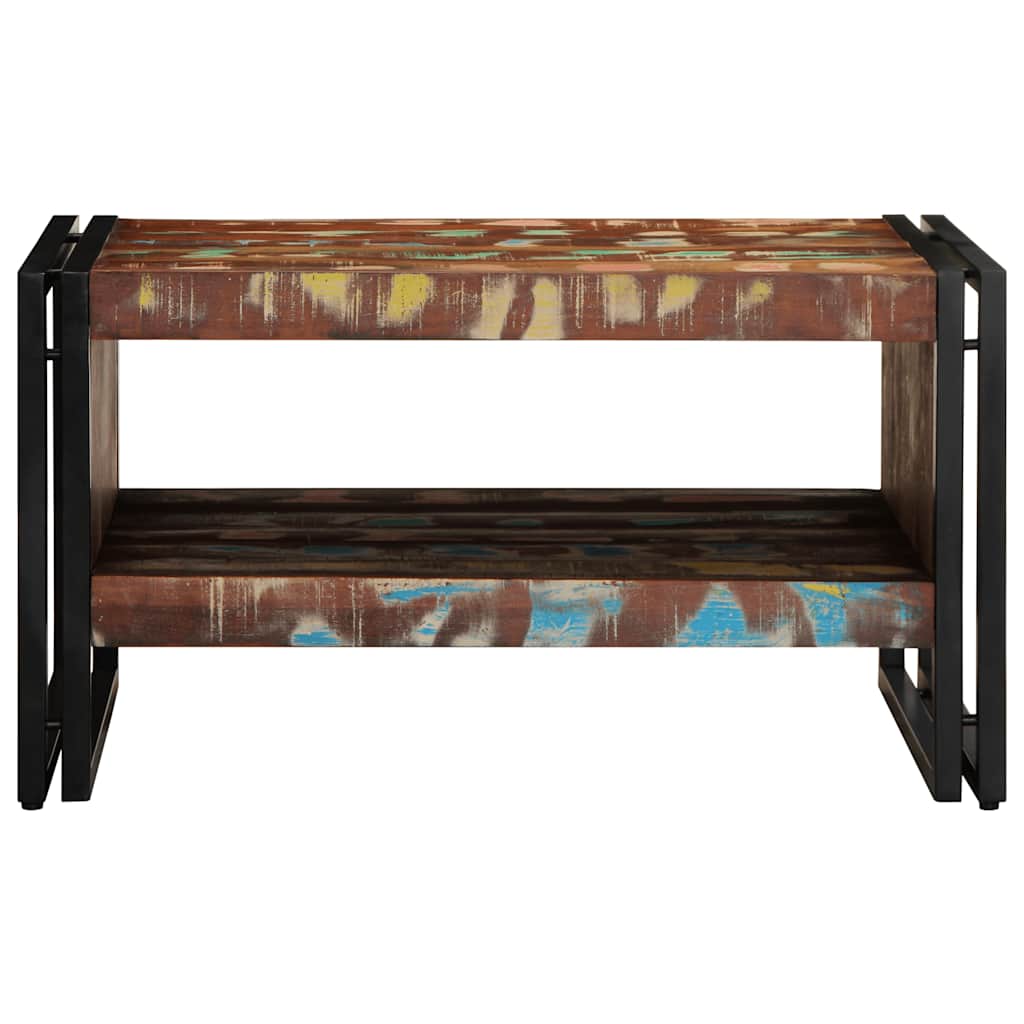 Table Basse Multicolore 70X50X38 Cm Bois De Récupération Massif