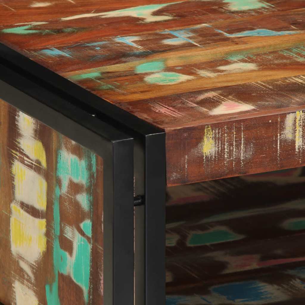 Table Basse Multicolore 70X50X38 Cm Bois De Récupération Massif