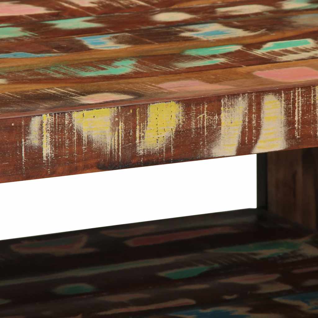 Table Basse Multicolore 70X50X38 Cm Bois De Récupération Massif