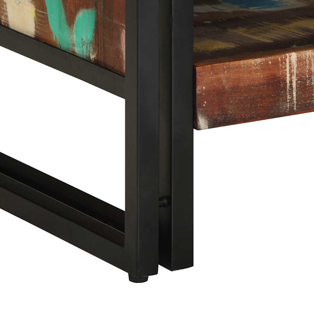 Table Basse Multicolore 70X50X38 Cm Bois De Récupération Massif