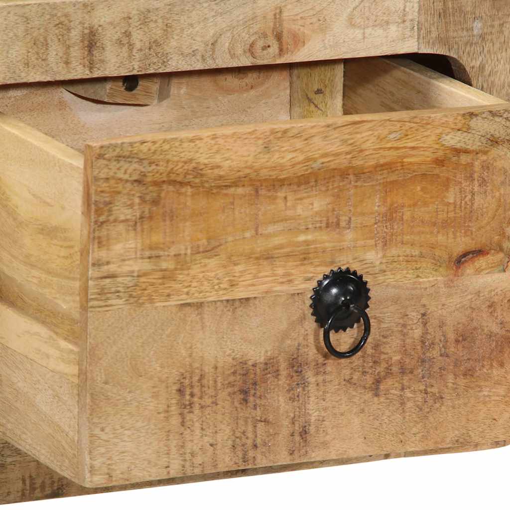 Meuble Tv Mural 100X32X25 Cm Bois Massif Manguier Brut