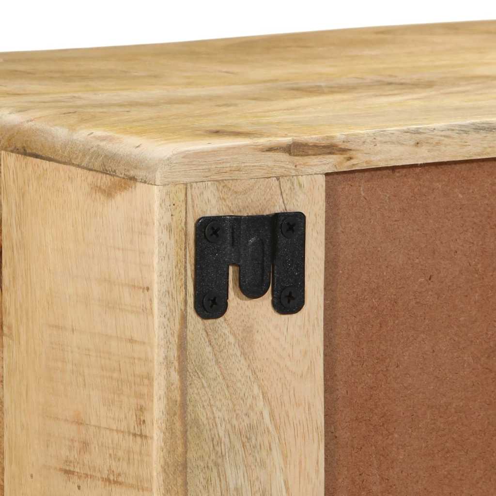 Meuble Tv Mural 100X32X25 Cm Bois Massif Manguier Brut