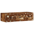 Meuble Tv Mural 100X32X25 Cm Bois Massif Manguier Brut