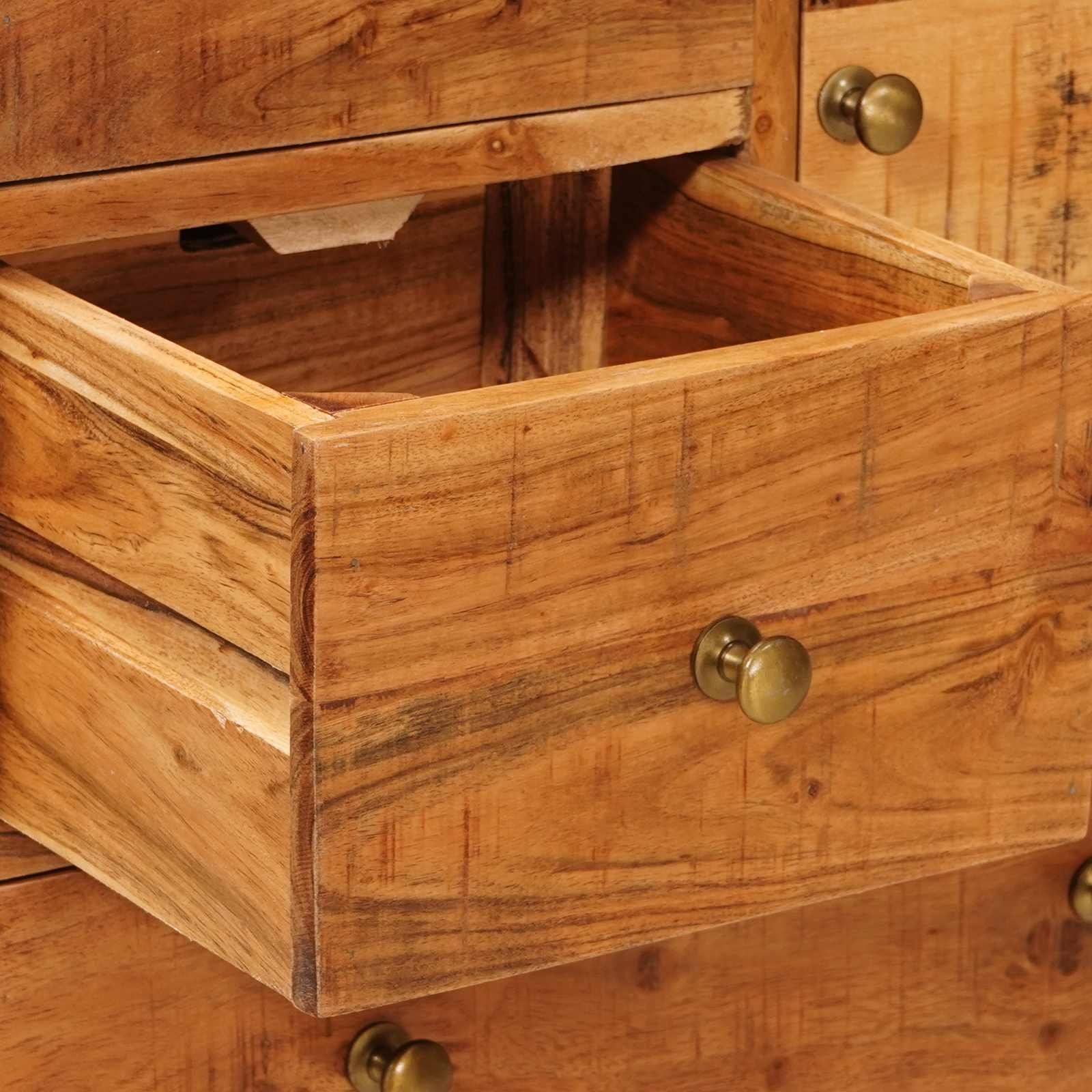 Commode Avec Porte Naturel 55 X 30 X 90 Cm Bois D'acacia Massif