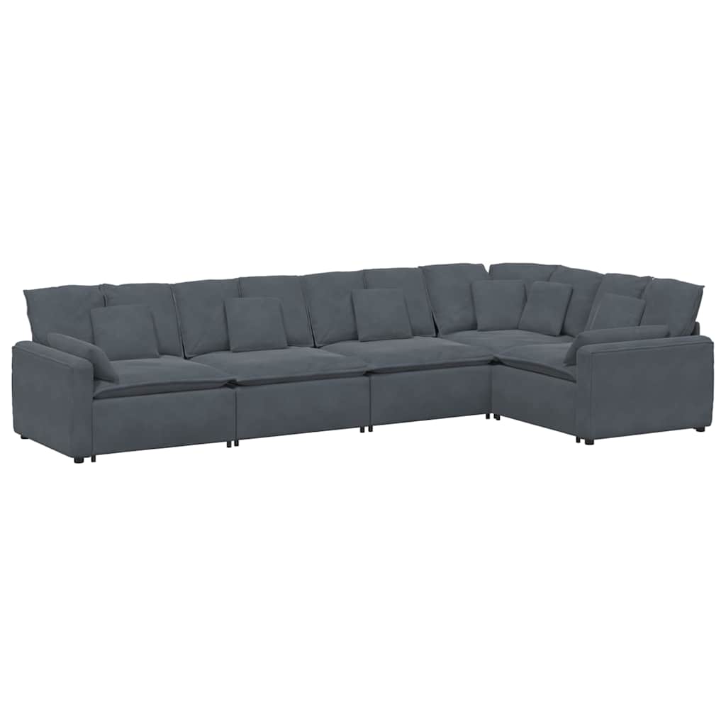 Canapé Modulaire Avec Coussins En Velours