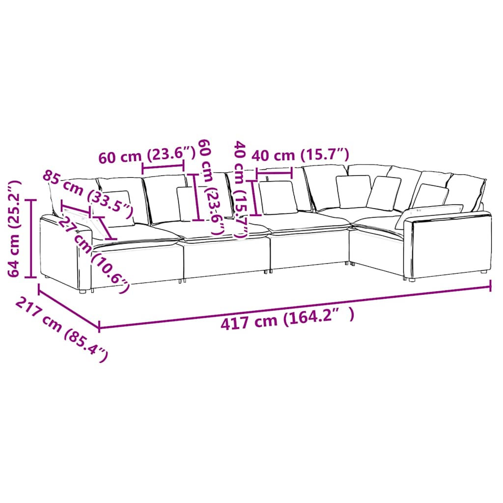 Canapé Modulaire Avec Coussins En Velours
