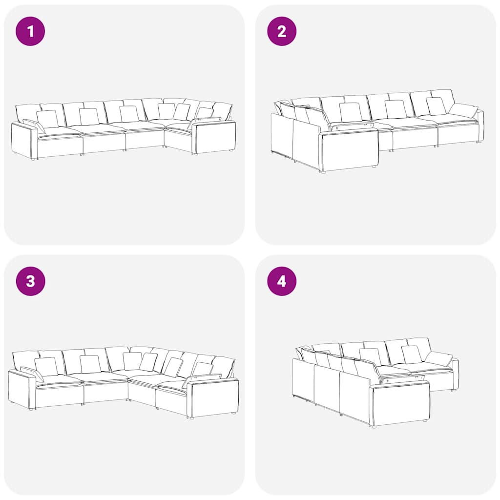 Canapé Modulaire Avec Coussins En Velours
