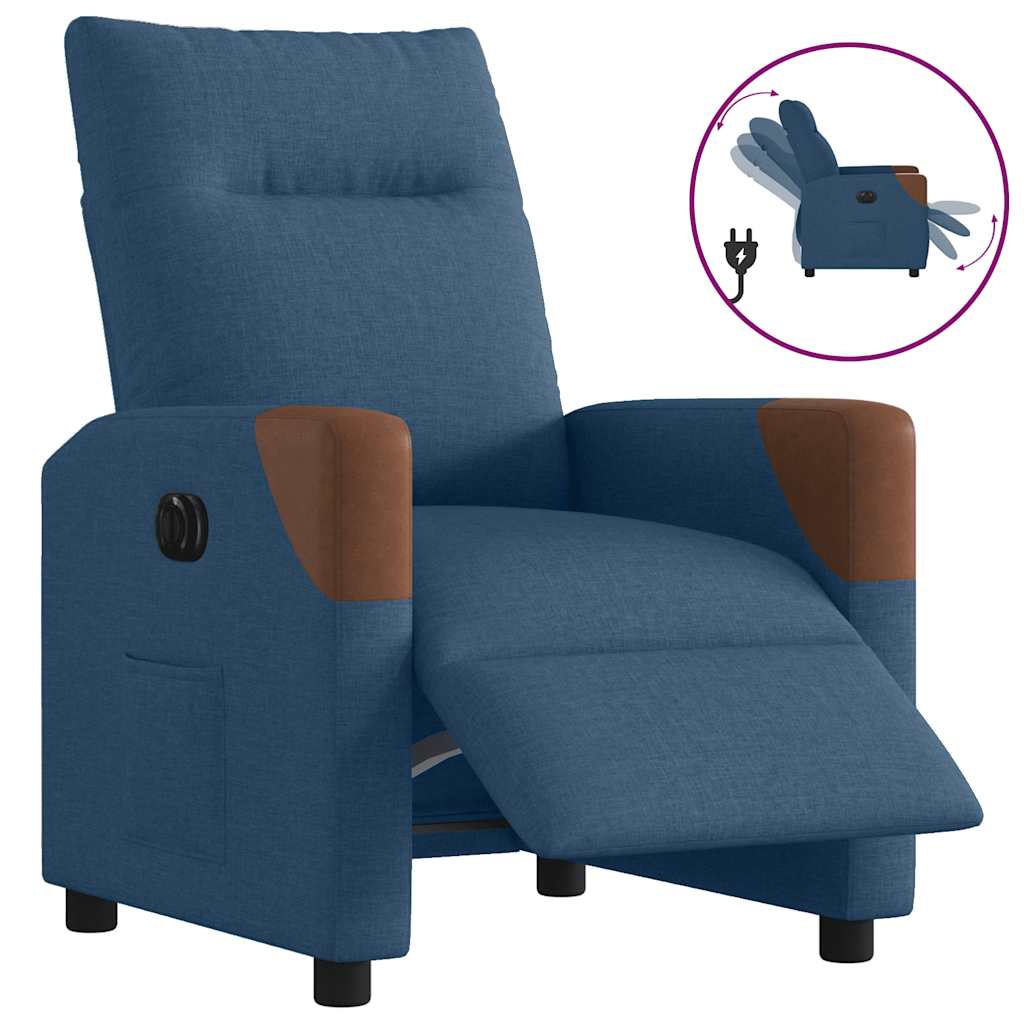 Fauteuil Inclinable De Massage Électrique Tissu Bleu