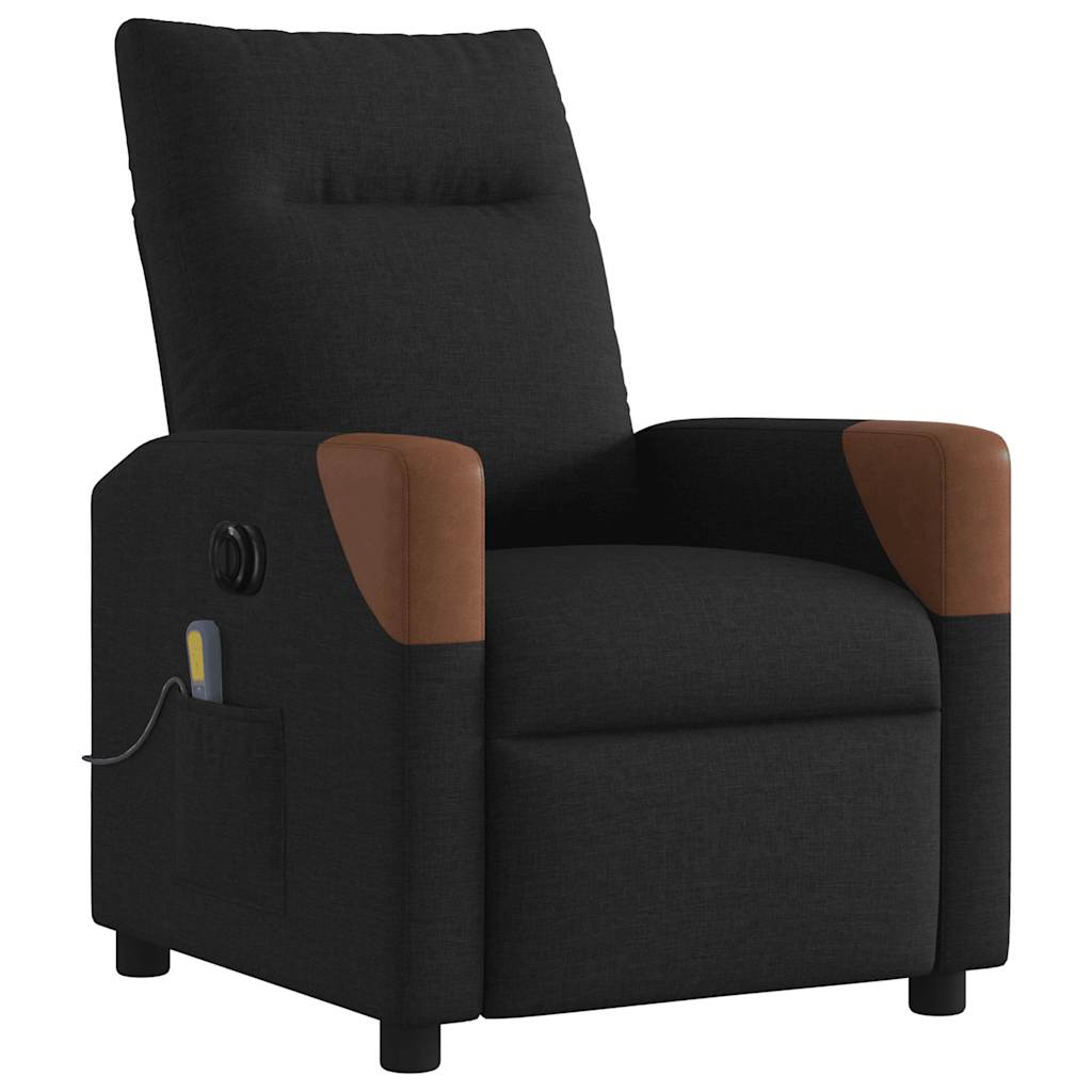 Fauteuil De Massage Inclinable Électrique Tissu Noir