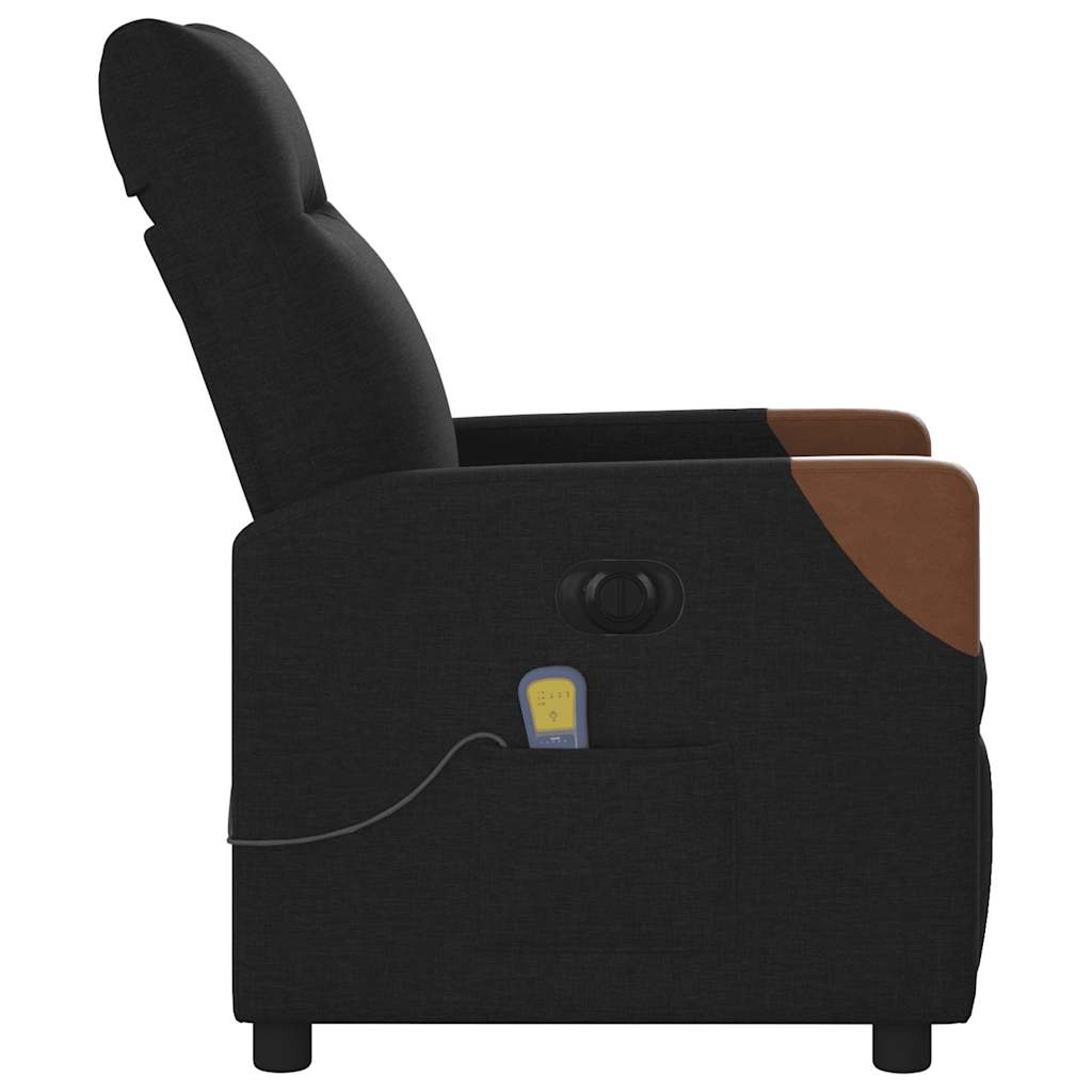 Fauteuil De Massage Inclinable Électrique Tissu Noir