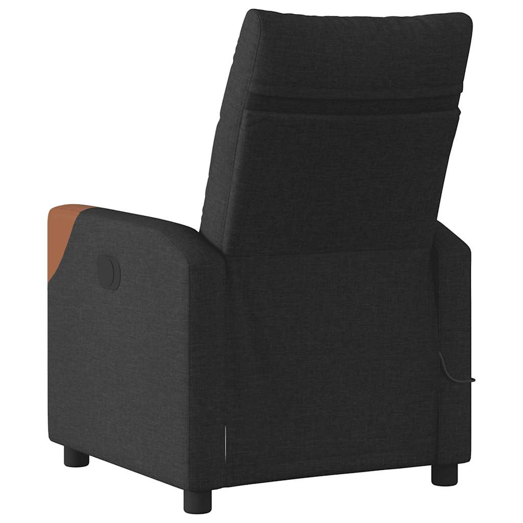 Fauteuil De Massage Inclinable Électrique Tissu Noir