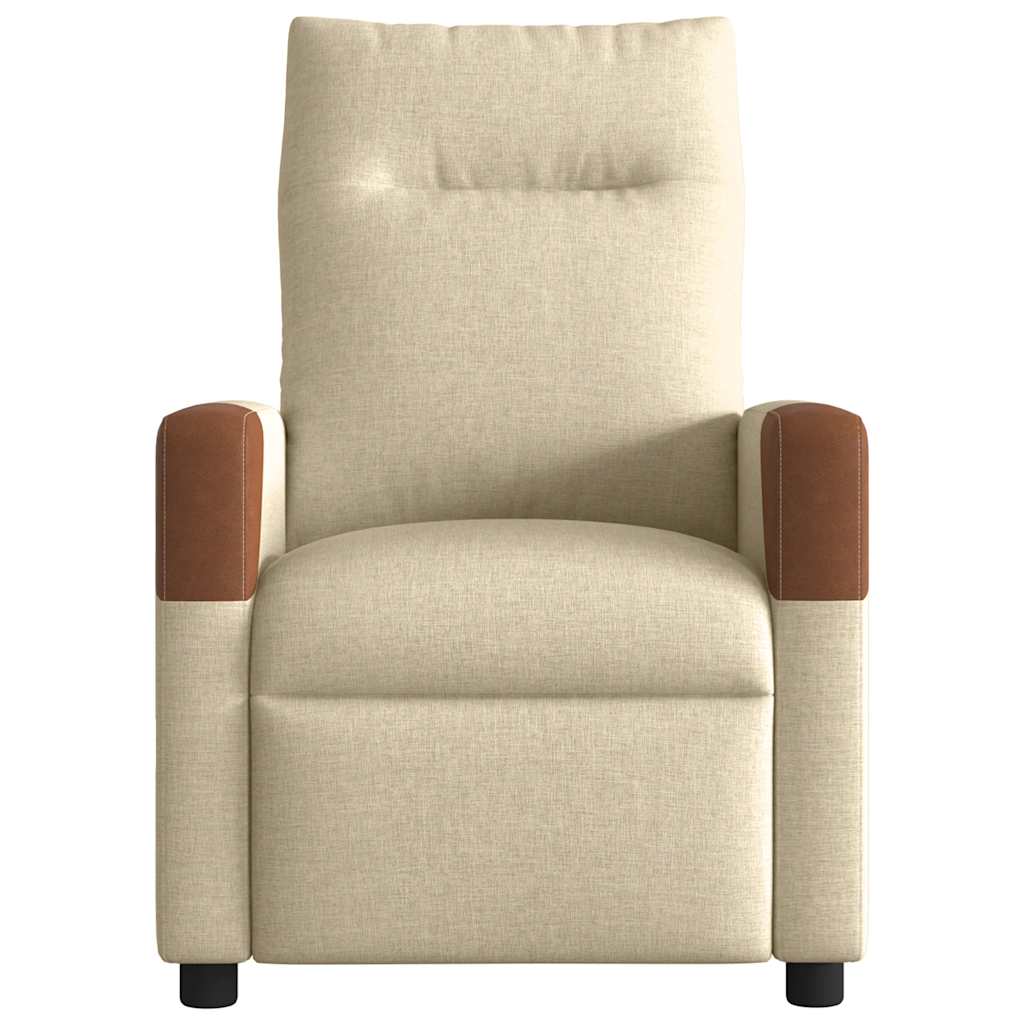 Fauteuil Inclinable De Massage Électrique Tissu Crème