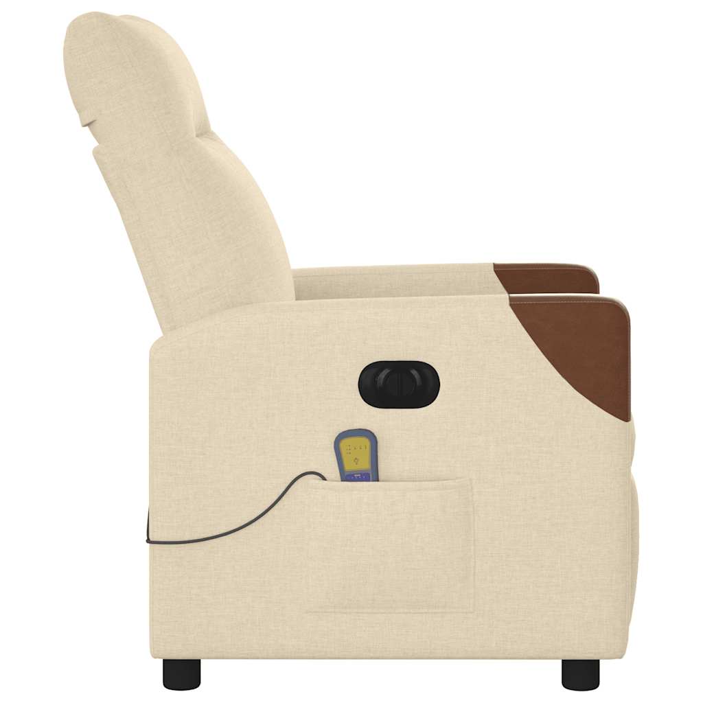 Fauteuil Inclinable De Massage Électrique Tissu Crème