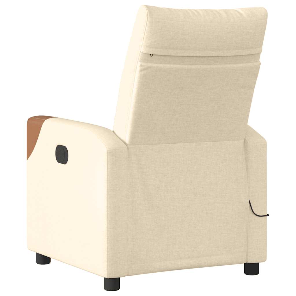 Fauteuil Inclinable De Massage Électrique Tissu Crème