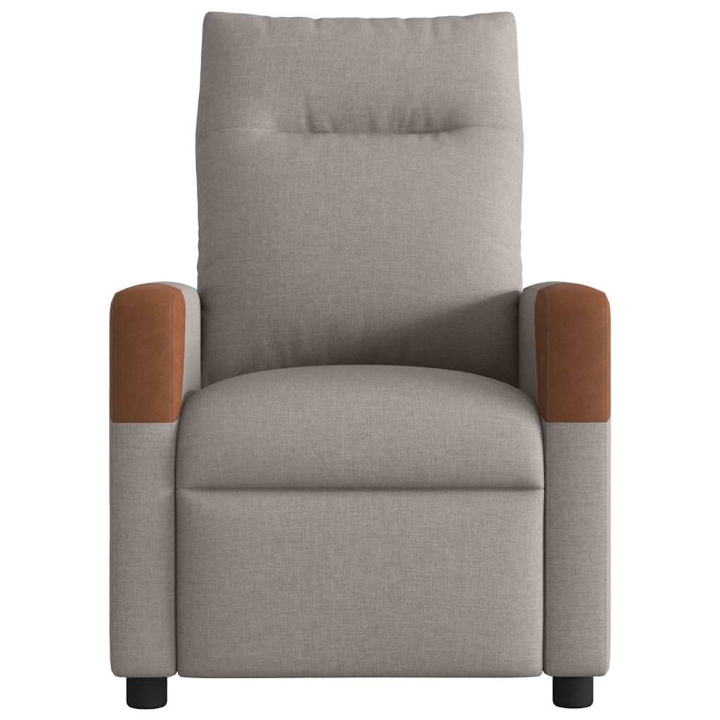 Fauteuil De Massage Inclinable Électrique Tissu Taupe